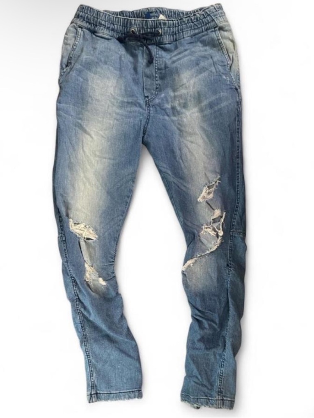 Divided Y2K Women's Light Blue Distressed Denim High Rise Hybrid Jogger